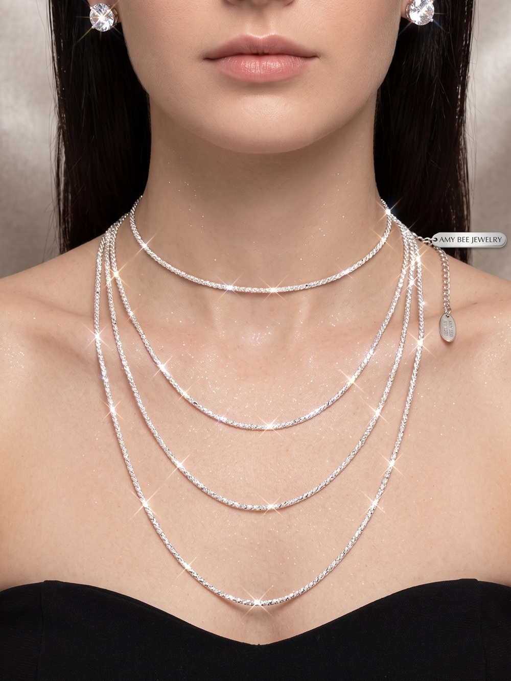 Crushed Silver Plated Rope Chain Necklace. New.